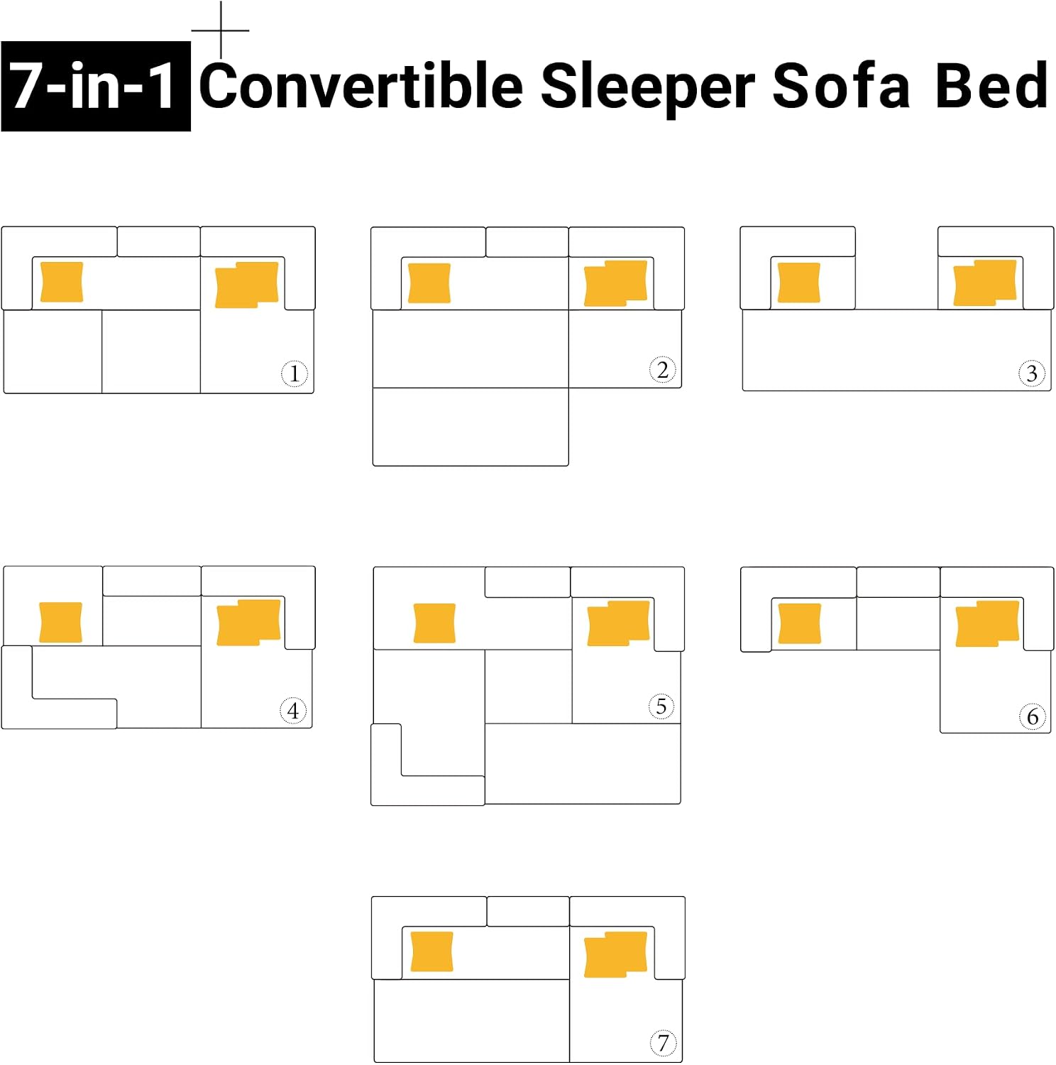 ivoros 108' Oversized Convertible Sleeper Sofa Bed, Corduroy L Shape Sectional Couch, Folding Sofa Bed with Fixed-Shape Frame, Modern Cloud Floor Mattress Couch, Modular Sofa for Living Room, Black