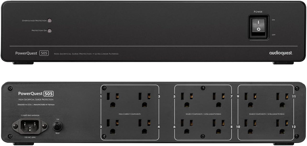 Samsung QN55S85FAFXZA 55 Inch OLED HDR 4K Smart TV with an AudioQuest PQ505NA PowerQuest 505 12 Outlet Surge Protector (2025)