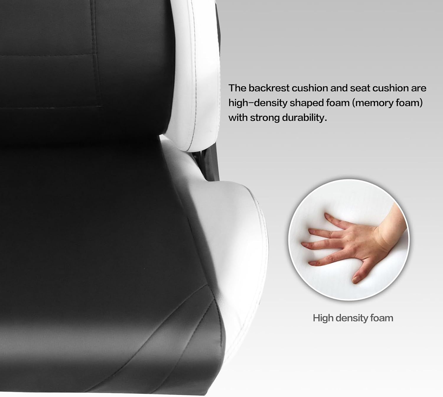 Modern-Depo Ergonomic Gaming Chairs for Adults with High-Density Memory Foam | Swivel Comfortable Office Chair, Big and Tall Video Game Chair, High Back Computer Chair for Home, Office, Black White
