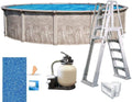 In The Swim 15' Round Above Ground Swimming Pool - Marina Package - Featuring: Sand Filter, Pump System and A-Frame Ladder