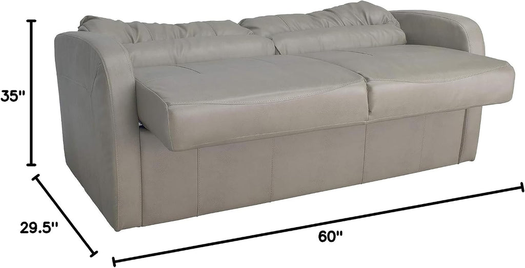 RecPro 60' RV Jack Knife Sofa w/Arms Sleeper Sofa Couch Slideout Camper Furniture | Putty