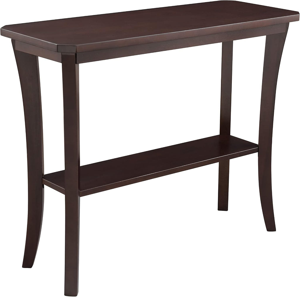 Leick Home Boa Console Table, Solid Wood, Bottom Display Shelf, Narrow Depth, Easy-Assembly, For Living Room/Hallway, Chocolate Cherry, 38.0 in. W x 14.0 in. D x 30.0 in. H, 10332