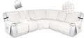 HDCAXKJ 100% Waterproof Reclining Sectional Couch Covers L Shape Recliner Sofa Cover Washable Quilted Soft Pet Dog Corner Recliner Slipcovers with Pockets (5 Seat and 1 Middle Console, Ivory White)