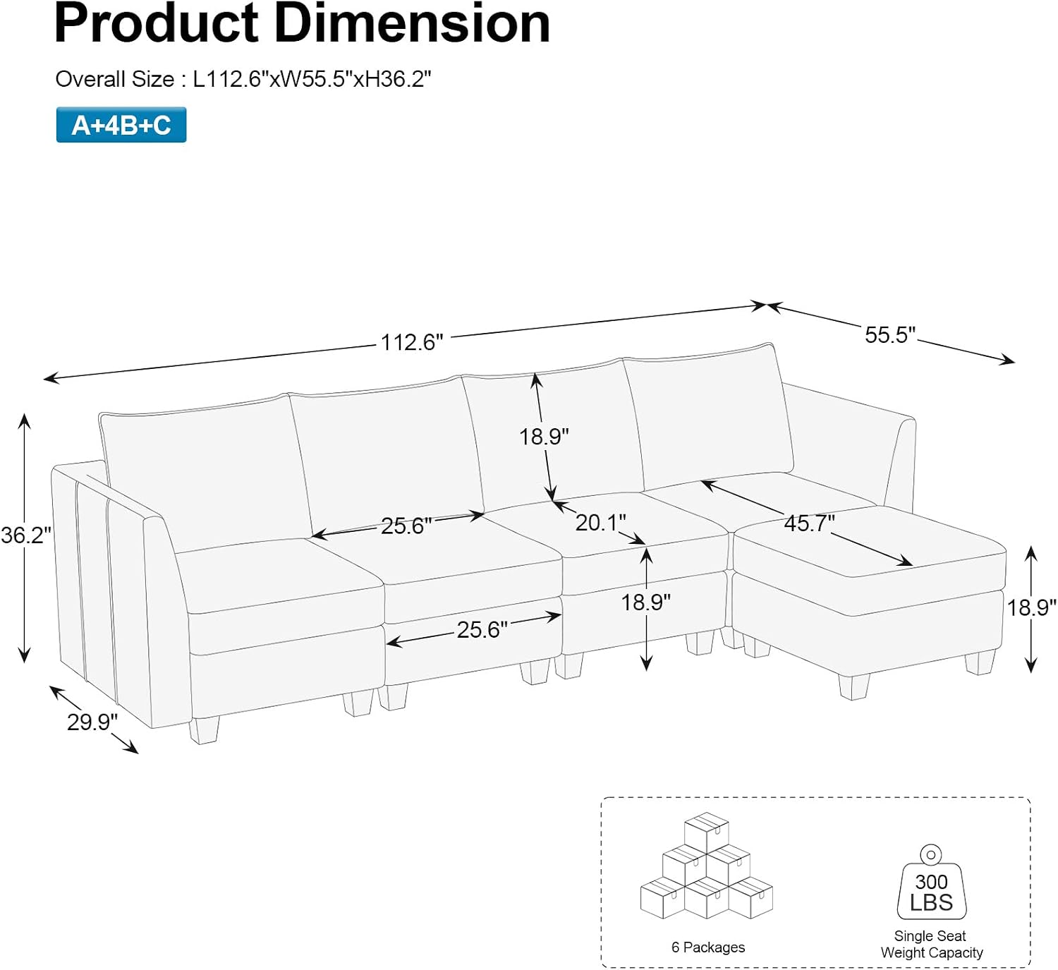 Belffin Modular Sectional Sofa Couch with Reversible Chaise Velvet L Shaped Storage 4-seat Convertible Black