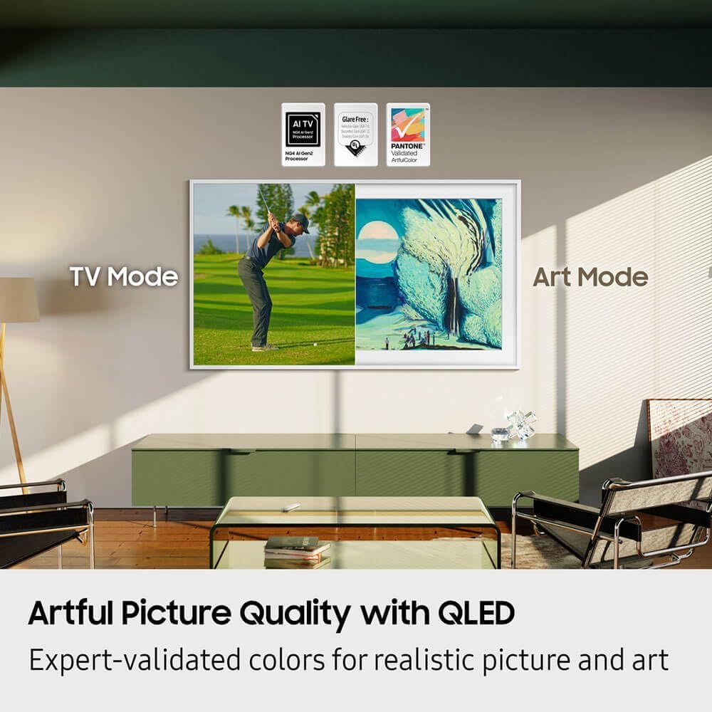 Samsung (Refurbished) 55-Inch Class QLED The Frame Series - Quantum HDR Smart TV with Alexa Built-in (QN55LS03BAFXZA, 2022 Model) (Renewed)