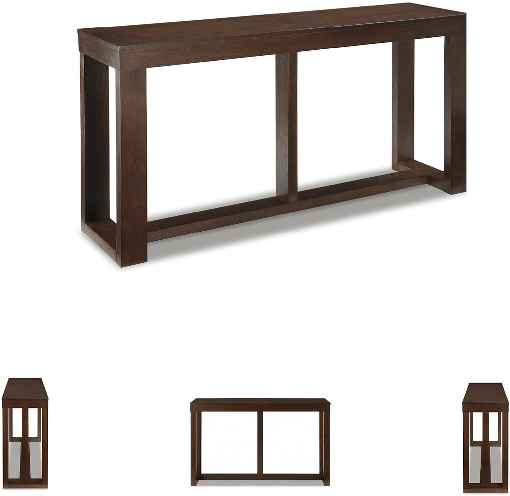 Signature Design by Ashley Watson Mid-Century Rectangular Sofa Table, Dark Brown