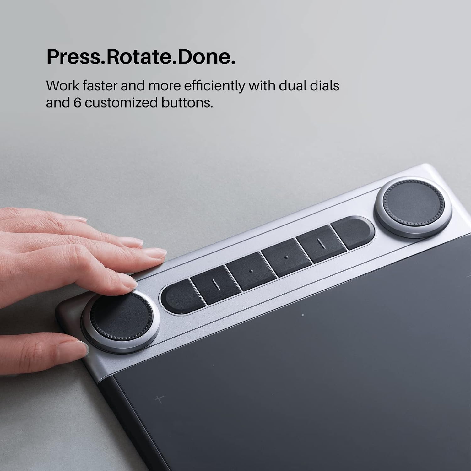 HUION Inspiroy Dial 2 10.5 x 6.56inch Bluetooth Wireless Graphics Drawing Tablet with Dual Dials Battery-Free Stylus for Digital Art and Graphics Design, Compatible with Mac, Windows, Linux, Android