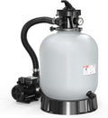 (24H Timer) VINGLI 16 in Sand Filter Pump with 24-Hour Timer, 3435 GPH 3/4 HP High Flow Pool Filter Pump with 7-Way Valve for Above Ground Swimming Pools Up to 15000 Gallons