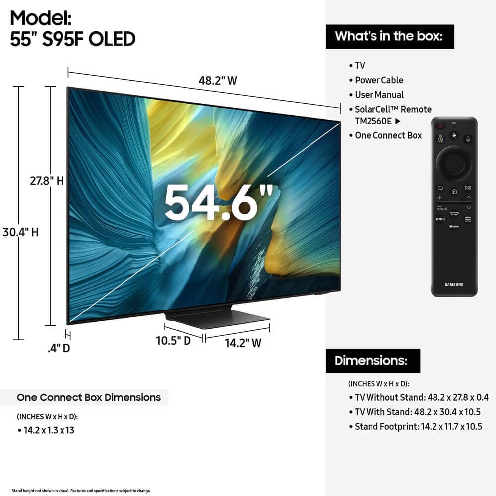 Samsung QN55S95F 55 inch Class OLED 4K S95F Vision AI Smart TV (2025)