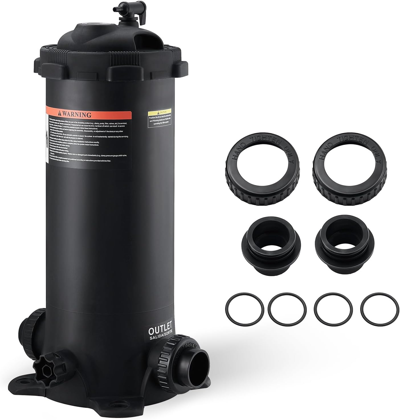 VEVOR 2026 Pro Pool Cartridge Filter Tank & Element for Above Ground & Inground Pools, Large 50Sq. Ft Cleaner System Compatible W/Pumps 1/3 to 1 HP| Up to 2483 GPH |for Pools Up to 19866 Gallons