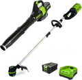 GreenWorks ST80L210 80V String Trimmer and Blower Combo Kit, 2.0Ah Battery & Charger Included