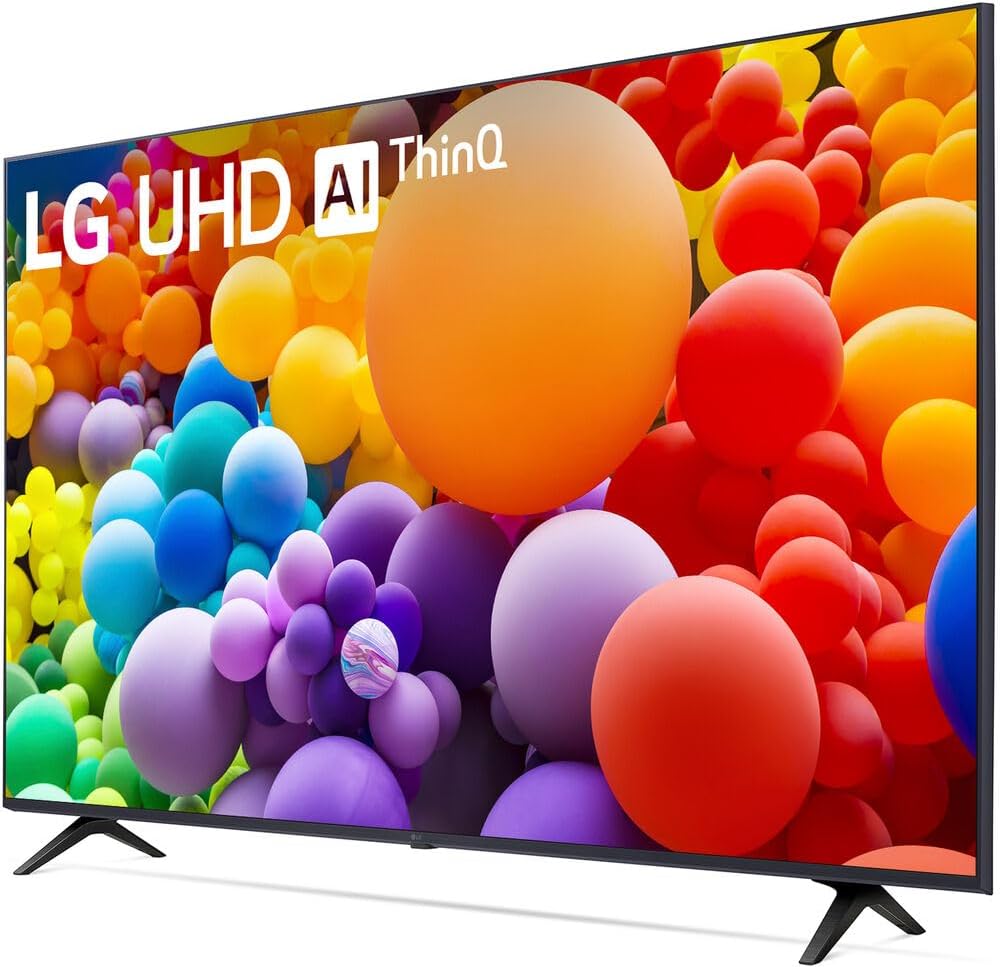 LG 55UT7570PUB 55-Inch UT75 Series LED Smart TV 4K (2024) Bundle with Deco Mount 37'-100' TV Wall Mount + Tech Smart USA Premiere Movies Streaming +6-Outlet Surge Adapter & More