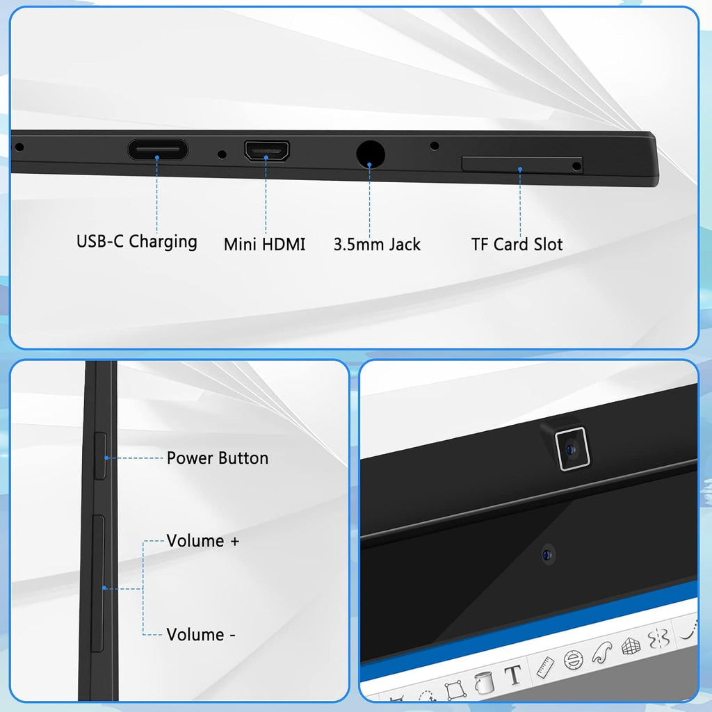 T11 Pro Standalone Drawing Tablet with Screen,10.1 inch FHD Display,No Computer Needed,Octa-Core CPU,Pre-Installed Drawing Apps & Tutorials,More Bonus Items for Beginners, Artists, Students