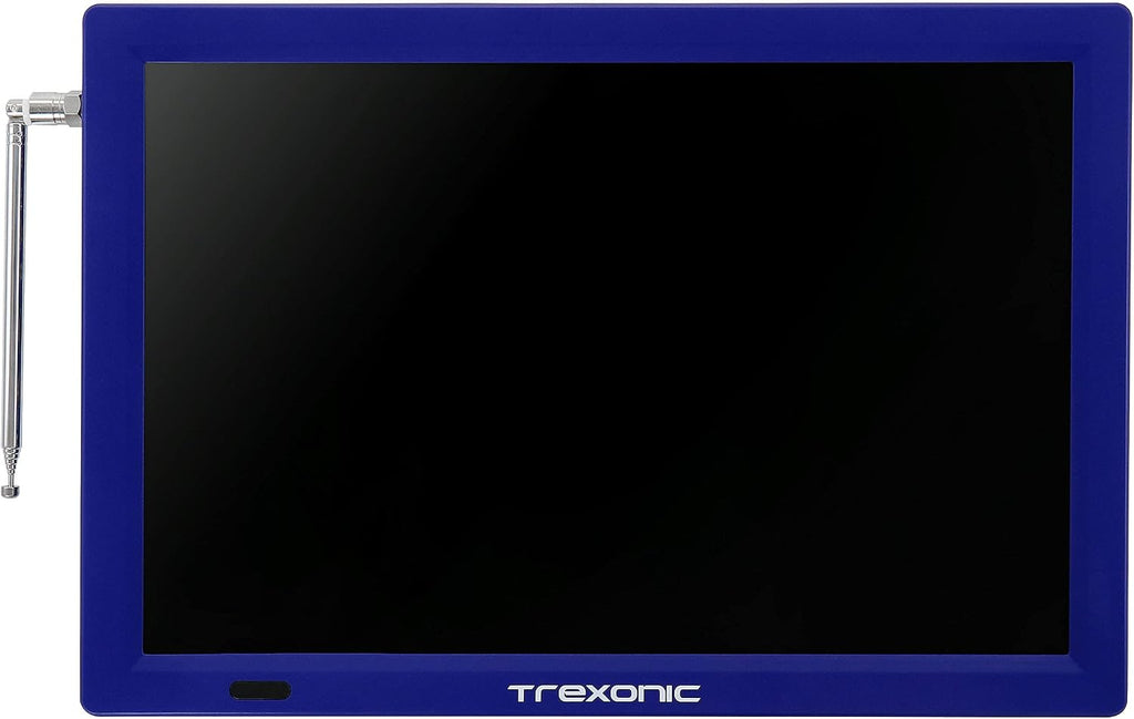 Trexonic Portable Rechargeable 14 Inch LED TV with HDMI, SD/MMC, USB, VGA, AV in/Out and Built-in Digital Tuner, Blue