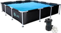 Lark 9' x 24' Square Metal Frame Above Ground Pool with 530 Gallon Filtration Pump