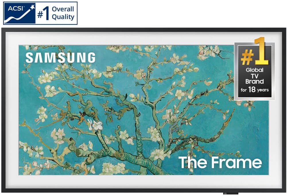 SAMSUNG 32-Inch Class QLED 4K LS03B Series The Frame Quantum HDR Smart TV with Alexa Built-in (QN32LS03BBFXZA, 2022 Model) (Renewed)