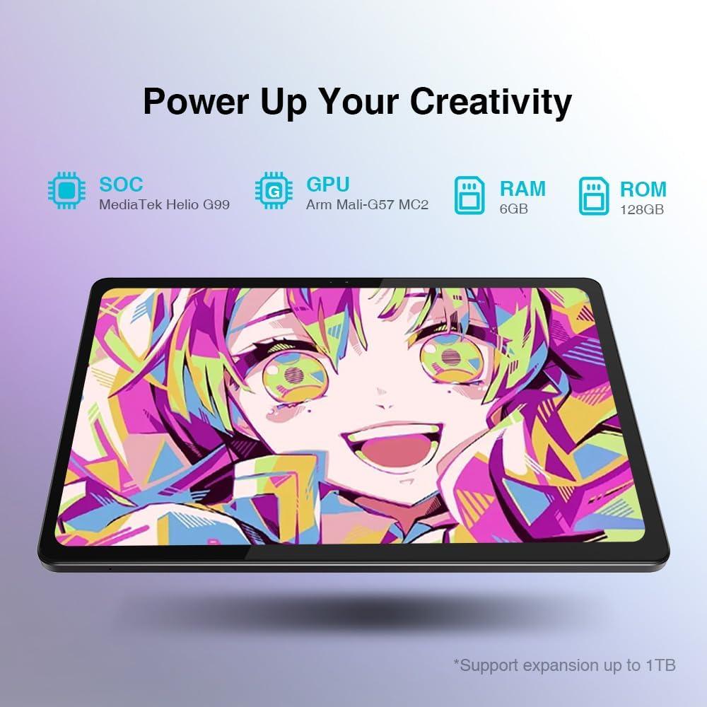 Viewedge Standalone Drawing Tablet No Computer Needed, Portable 11 Inch 90Hz Refresh Rate Anti-Glare Screen, Tilt-Alignment Pen Android 14 6GB RAM 128GB ROM 1TB Expand, 8000mAh Battery