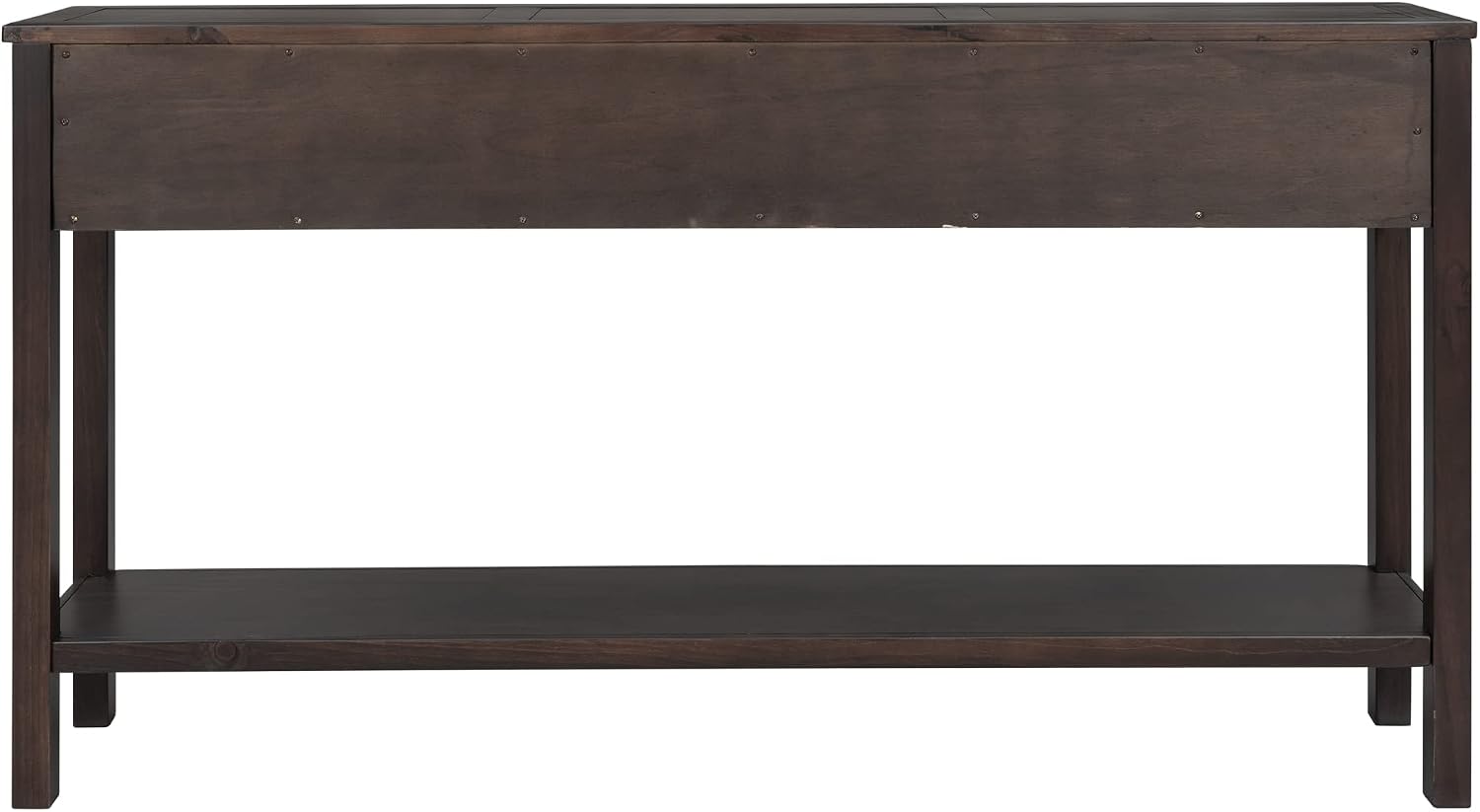 Merax Solid Wood Entryway Table with Storage Drawers, 60' Long Sofa Table Bebind Couch with Bottom Shelf, Rustic Console Tables, Espresso