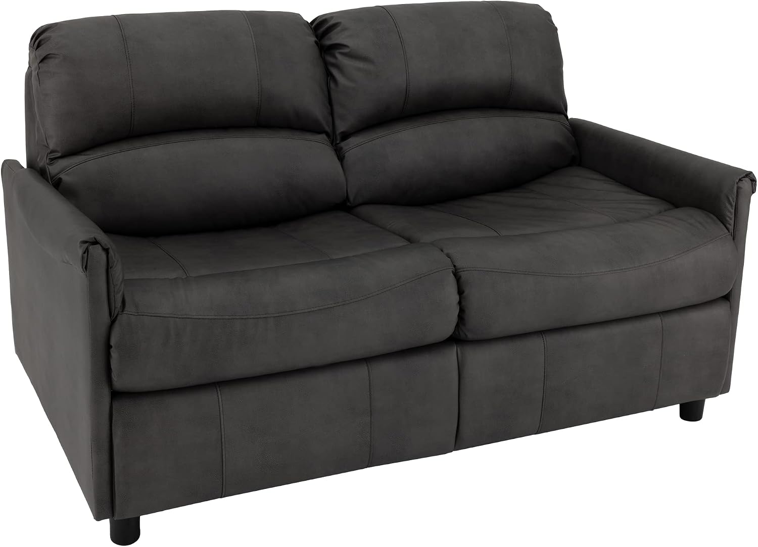 RecPro Charles Collection 60' RV Hide A Bed Loveseat | Sleeper Sofa With Memory Foam Mattress | Pull Out Couch | Living Room (Slideout) Furniture | Gunmetal