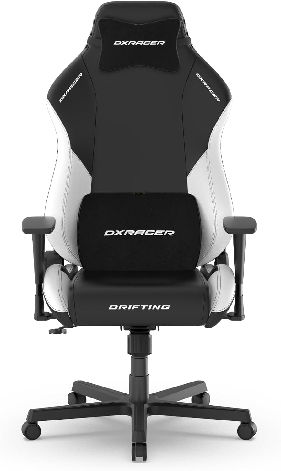 DXRacer Drifting L Ergonomic Video Gaming Chair with Lumbar Support and Headrest, Office Reclining Computer Chair for Adults, Racing Style Height Adjustable (EPU Leatherette, Black White)