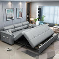 homary 74' Queen Sleeper Sofa Bed – 2-Seater Convertible Couch with Pull-Out Bed with Storage Drawers & Side Pockets, for Apartment Living Room (Light Gray)