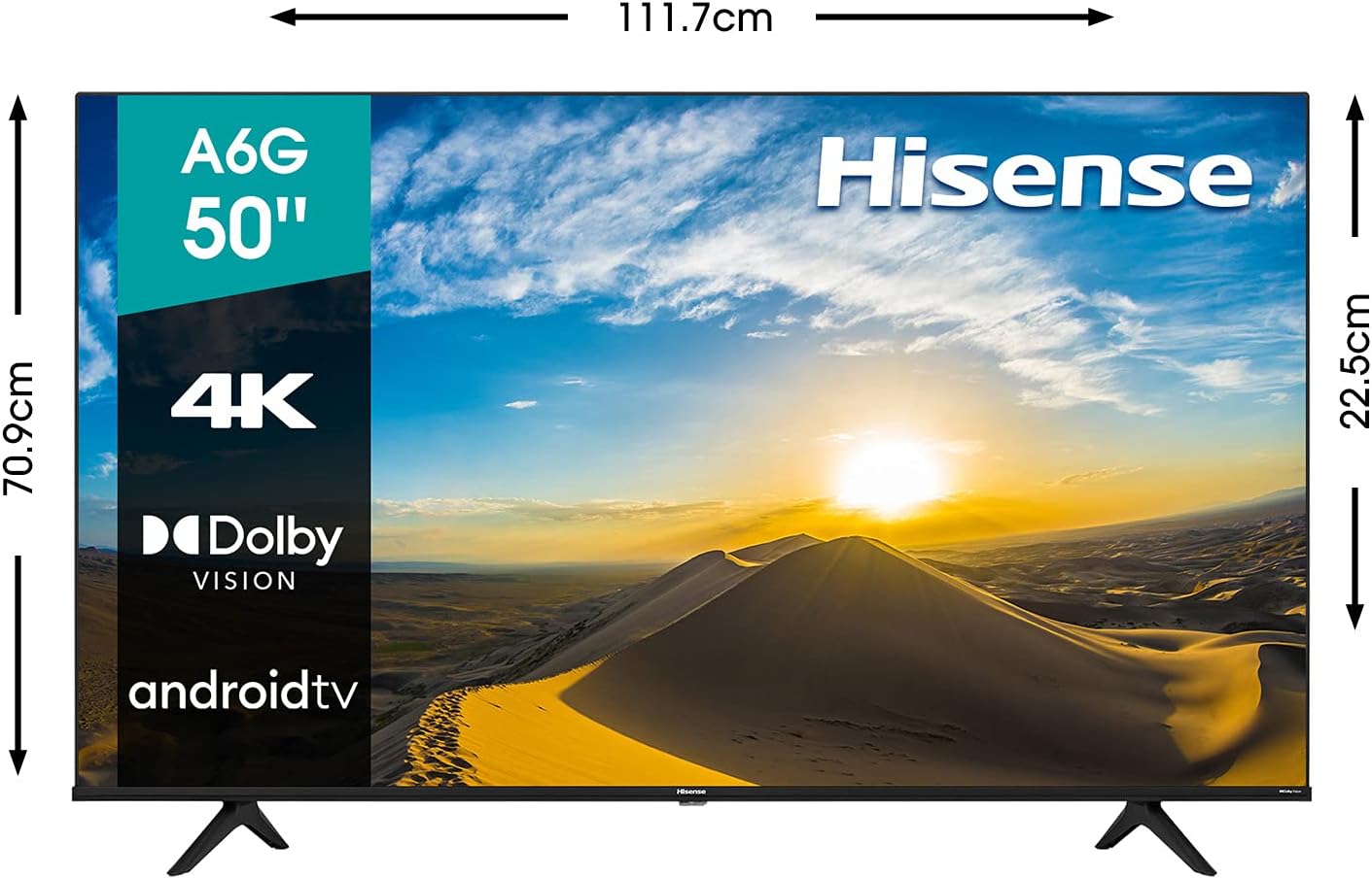 Hisense 50A6G 50-Inch A6G Series 4K UHD Android Smart TV (Renewed)