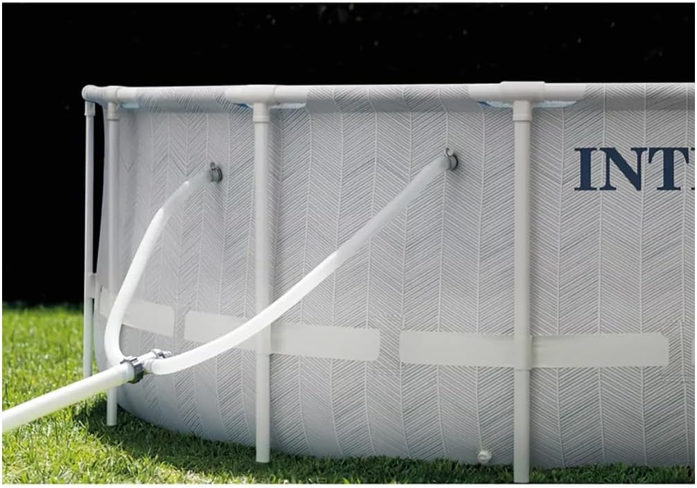 Intex 26745EH 16ft x 48in Chevron Prism Frame Premium Above Ground Pool Set, 5061 Gallon Capacity, Includes Filter Pump, Ground Cloth, Pool Cover & Ladder, Family Pool, Ages 6+