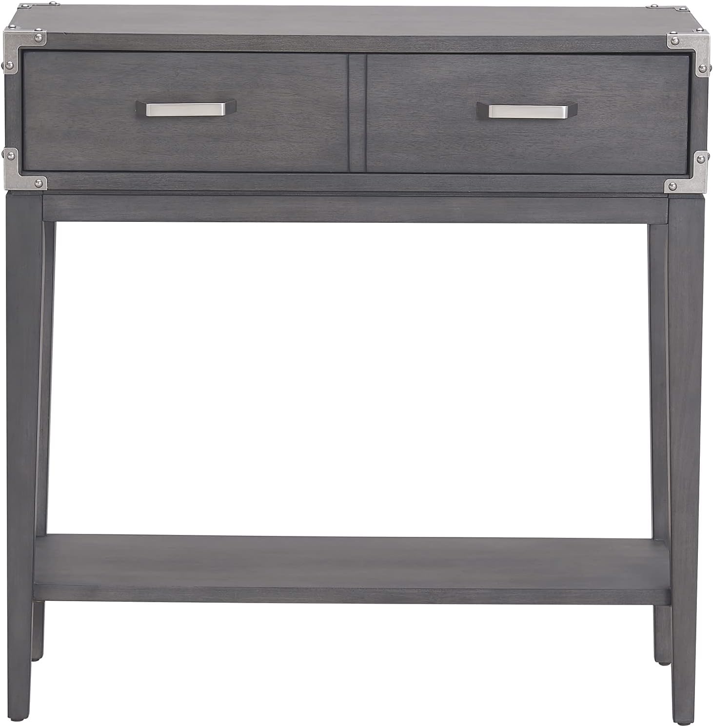 Leick Home 24032 Beckett One Drawer Hall Stand with Shelf for Living Room, Hallway, Entryway, Anthracite/Pewter