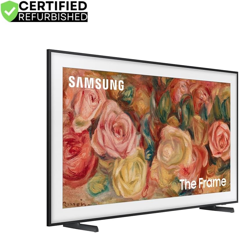 Samsung (Refurbished QN55LS03DAFXZA 55 inch The Frame QLED 4K Smart TV 2024 Bundle with 2 YR CPS Enhanced Protection Pack (Renewed)