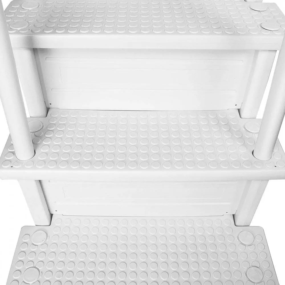 HYDROTOOLS by SWIMLINE 87940 Premium Resin in-Pool Step Entry Exit System with Handrails for Above Ground Pools | 48 to 54 Inch Height | with Extra Large Non Slip Treads and Sand Fillable Posts
