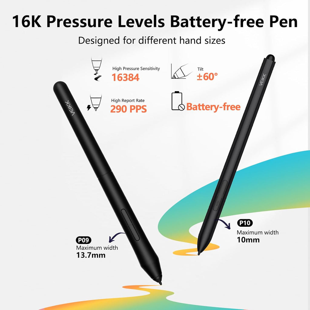 VEIKK Studio 16 Drawing Tablet with Screen, 15.6 Inch Pen Display Full-Laminated Anti-Glare Glass (125% sRGB)，16384 Pressure Battery-Free Pen (2 Pcs), 5 Shortcut Keys and Quick Dial, Adjustable Stand