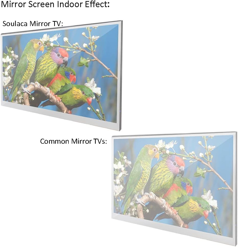 Soulaca 22 inches Full Touchscreen Mirror TV for Bathroom Android, WiFi, Bluetooth, IP65 Waterproof DTV Tuner ATSC Luxury Hotel SPA Use