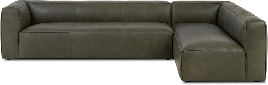Poly & BARK Piazza Reversible Corner Sectional Sofa in Olivine Green