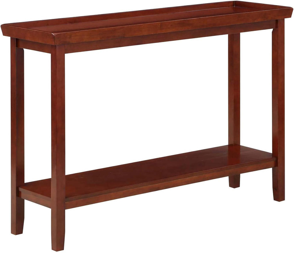 Convenience Concepts Ledgewood Console Table 48' - Modern Narrow Sofa Display Accent with Storage Shelf for Transitional, Traditional Living Room, Entryway, Hallway, or Bedroom, Mahogany