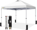 CROWN SHADES 12x12 Pop Up Canopy Outside Canopy, Patented One Push Tent Canopy with Wheeled Carry Bag, Bonus 8 Stakes and 4 Ropes, White