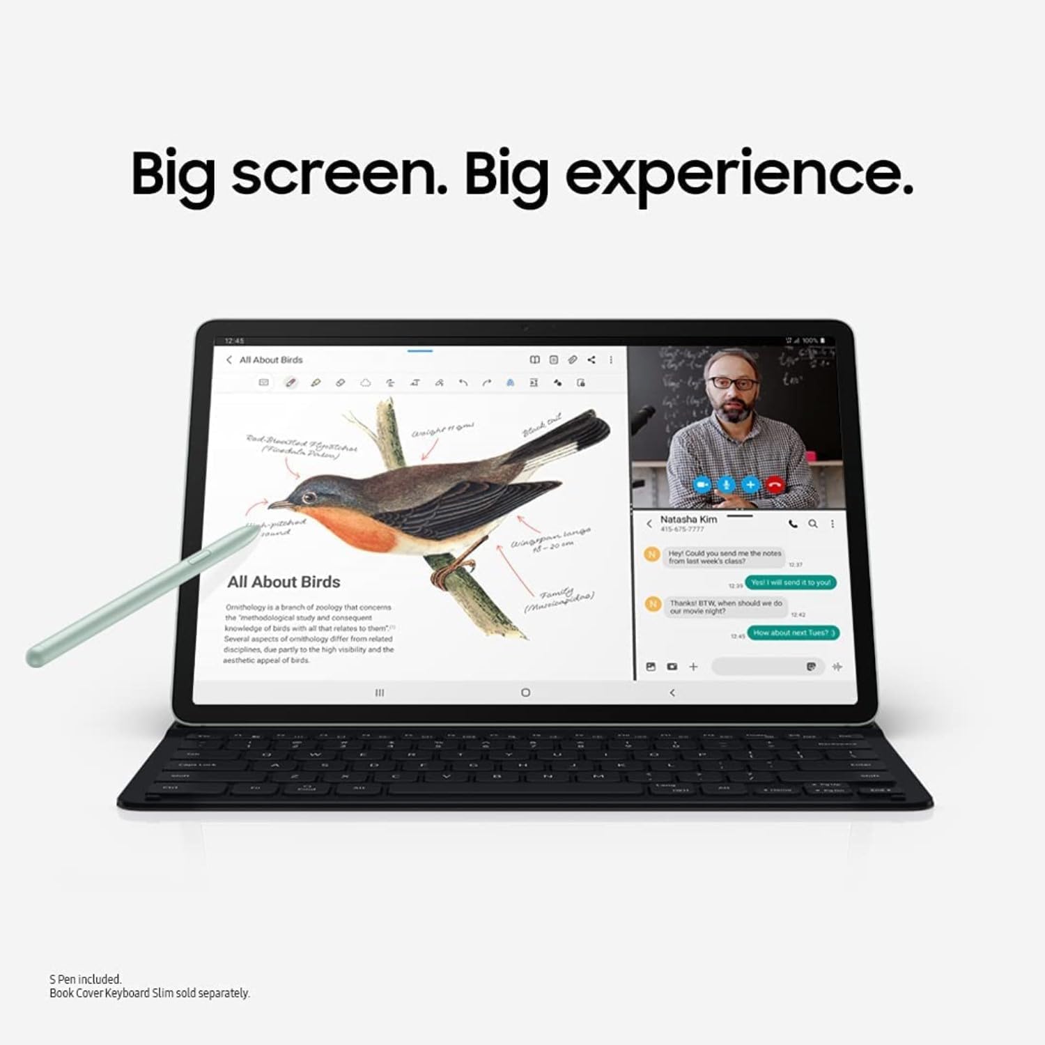 Samsung Galaxy Tab S7 FE 2021 Android Tablet 12.4' Screen WiFi 64GB S Pen Included Long-Lasting Battery Powerful Performance, Black (Renewed)
