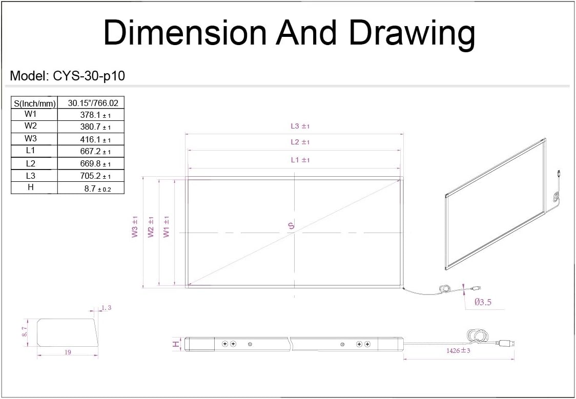 Chengying 30 inch Multi-Touch 10 Point Infrared Touch Frame, ir Touch Panel, Infrared Touch Screen Overlay
