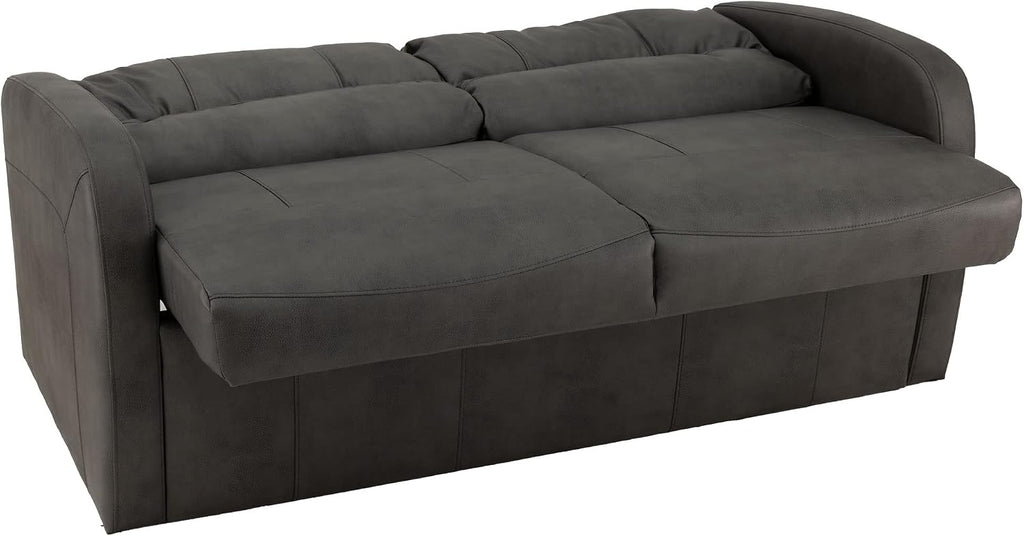 RecPro Charles 65' Jack Knife RV Sleeper Sofa with Arms | RV Furniture | Zero Wall Hugger (Gunmetal)