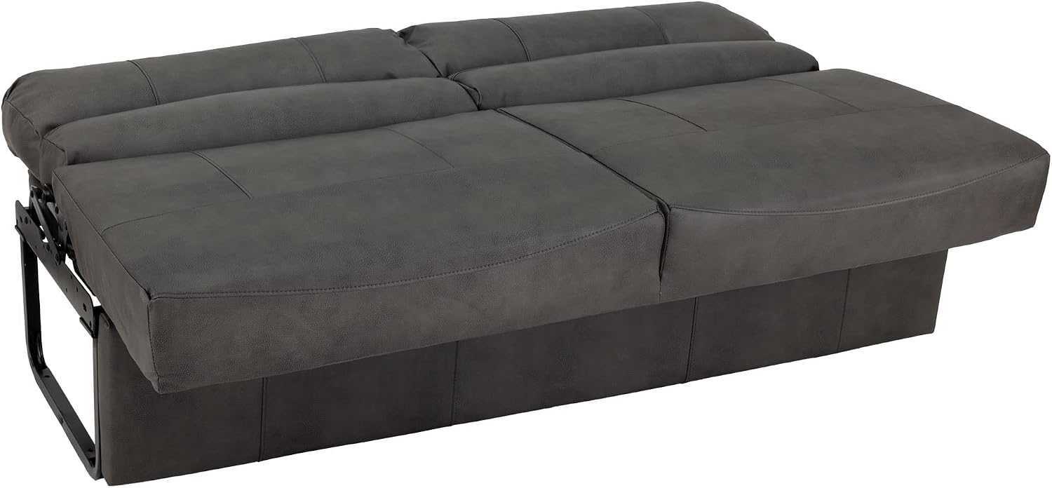 RecPro Charles RV Jackknife Sofa | Love Seat | Sleeper Sofa | Length Options 62', 68', 72' (62 Inch, Gunmetal)