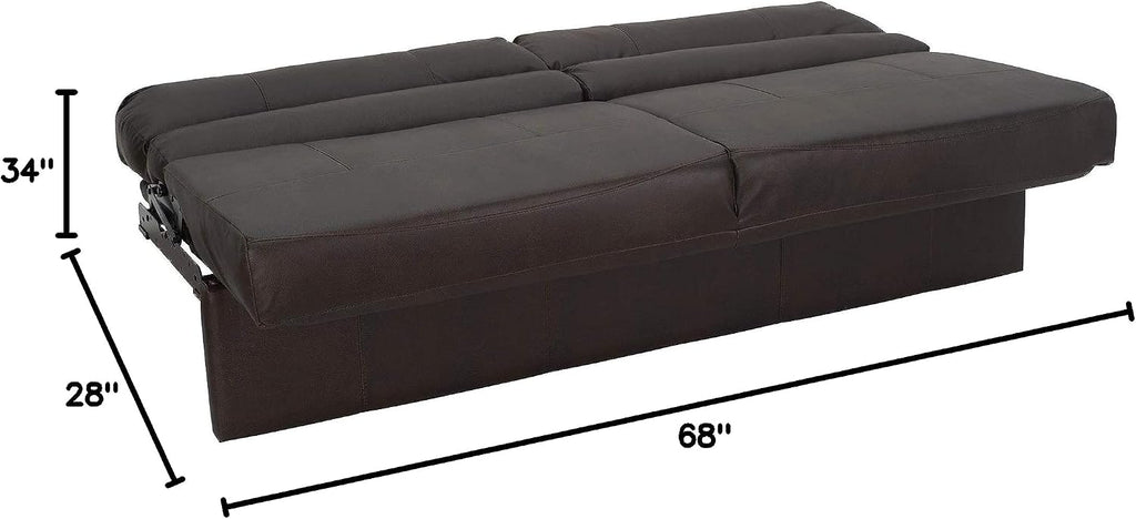 RecPro Charles RV Jackknife Sofa | Love Seat | Sleeper Sofa | Length Options 62', 68', 72' (68 Inch, Chestnut)