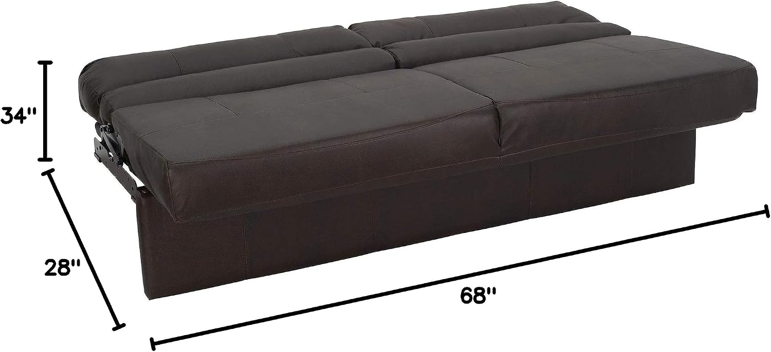 RecPro Charles RV Jackknife Sofa | Love Seat | Sleeper Sofa | Length Options 62', 68', 72' (68 Inch, Chestnut)