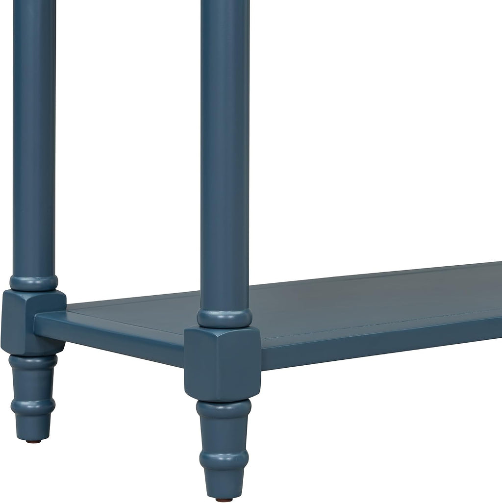 Knocbel Antique Entry Console Table with 2 Drawers & Bottom Open Shelf, Wood Sofa Tables for Entryway Hallway Living Room, 35.34' W x 13.8' D x 30.25' H, Dark Navy