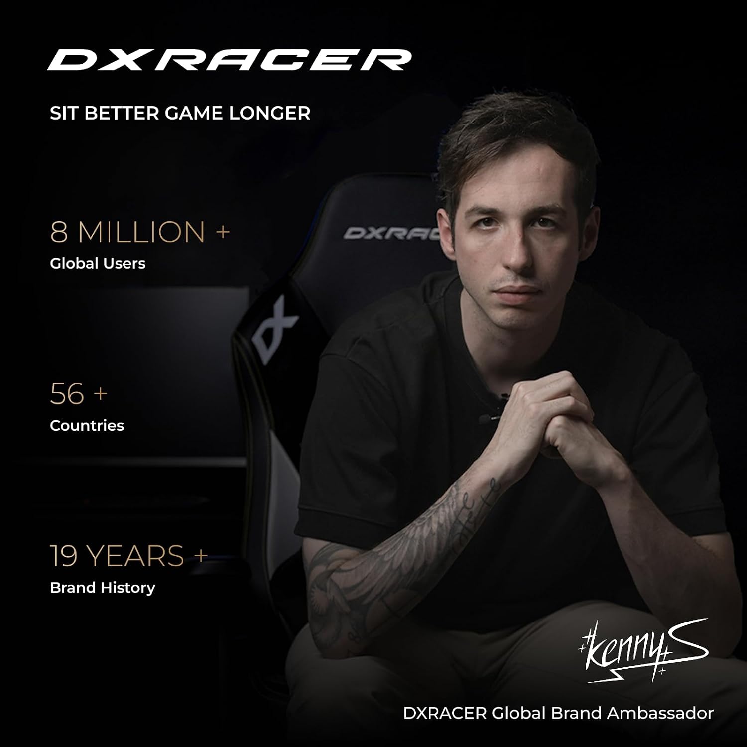 DXRacer Drifting L Ergonomic Video Gaming Chair with Lumbar Support and Headrest, Office Reclining Computer Chair for Adults, Racing Style Height Adjustable (EPU Leatherette, Black White)