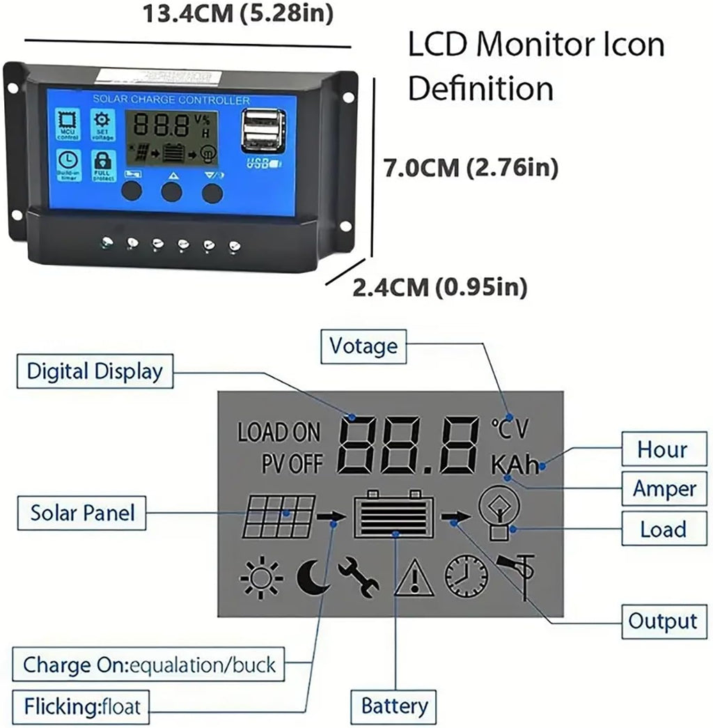 3000W/4000W 12V to 110V/220V Complete Inverter Solar Panel Kit 50A Controller + 50W12V Solar Panel Solar System Kit Home Grid System Solar Generator(800W,12V-110V)