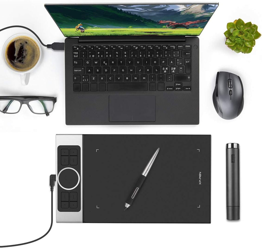 XP PEN Deco Pro Medium,Ultrathin Drawing-Tablet, 11x6 in Graphics Tablet with Tilt-Function,Battery Free Stylus,Ideal for Online Teaching,Supports Windows 11/10/8/7, Mac iOS 10.10 or Above,Chromebook
