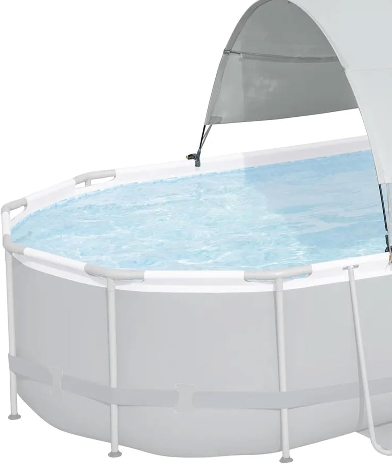Bestway Flowclear Pool Canopy for 6' 11' to 11' 2' Above Ground Outdoor Oval or Rectangular Swimming Pools with UPF 40 Plus Sun Protection, Gray