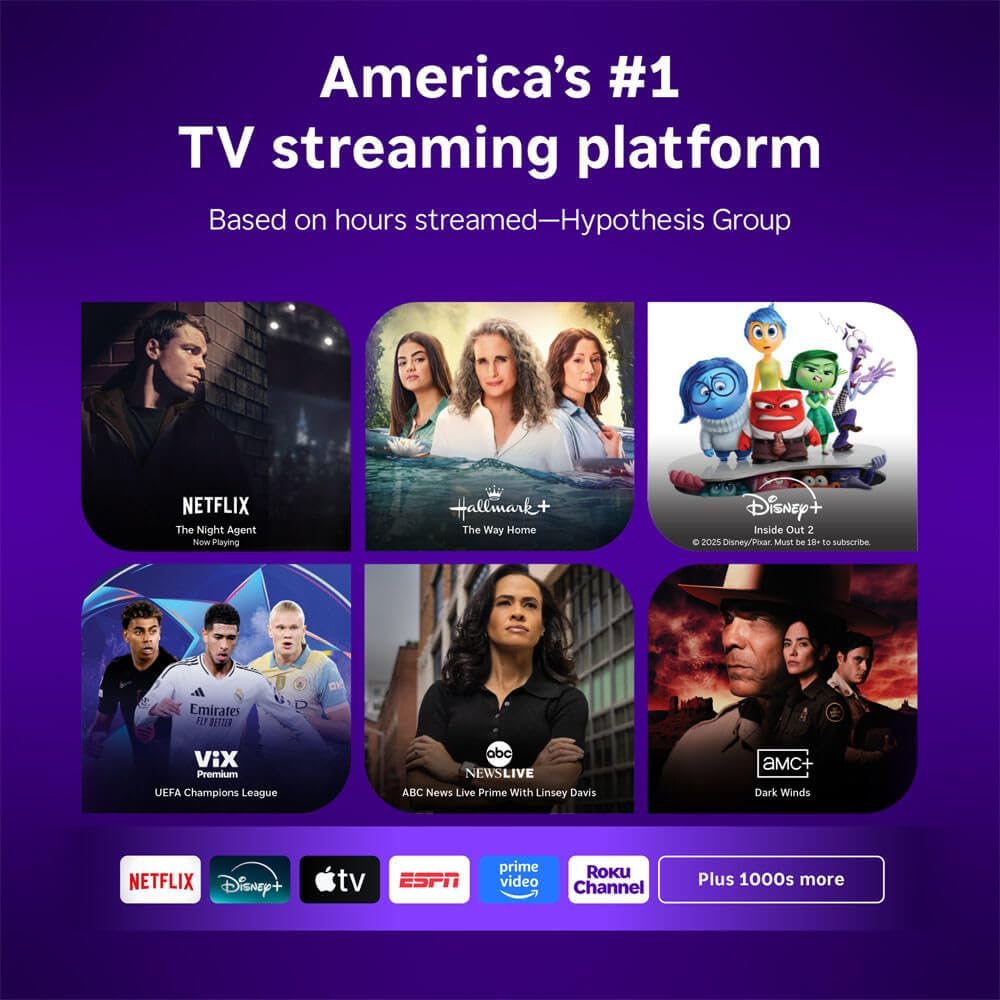 Roku 55 Inch Class Pro Series 4K QLED Mini-LED Smart TV with HDR, Voice Remote, Wi-Fi 6, Dolby Vision, 12 Month CPS Warranty, HDMI Cable and Screen Cleaner for Home Entertainment Streaming (65)