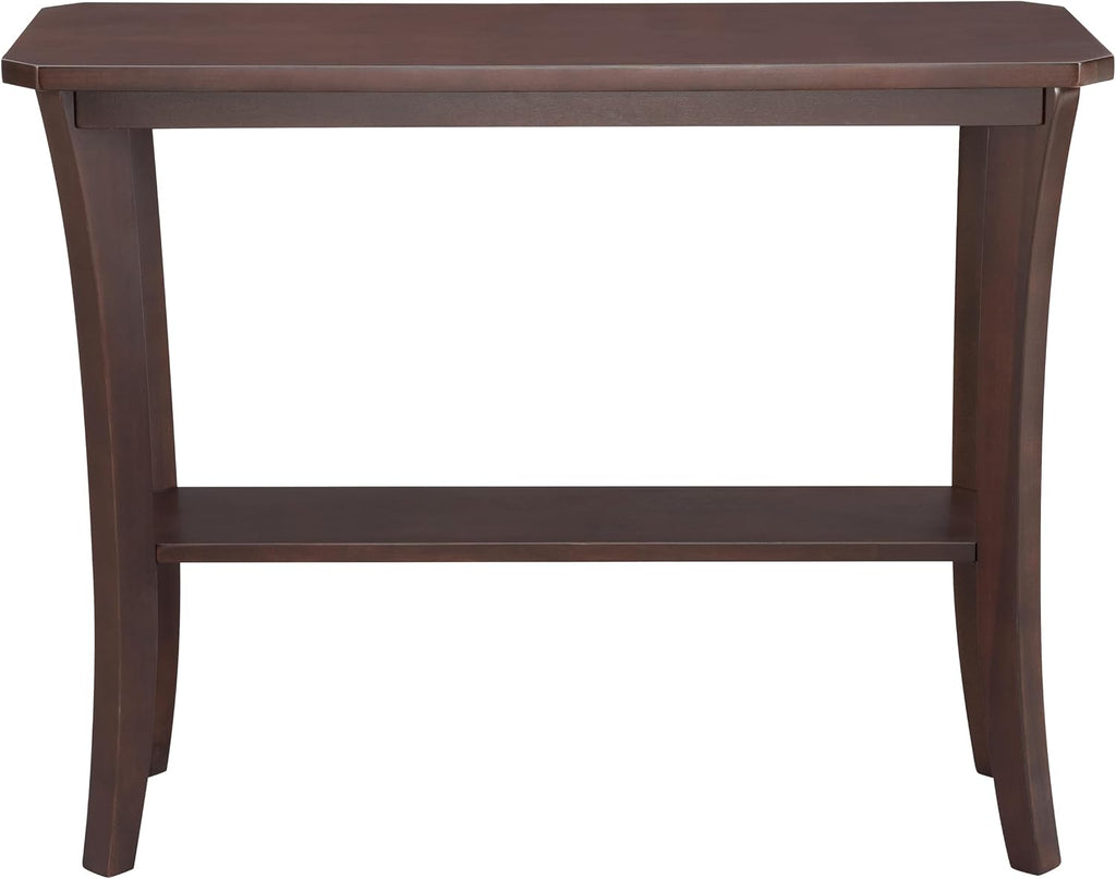 Leick Home Boa Console Table, Solid Wood, Bottom Display Shelf, Narrow Depth, Easy-Assembly, For Living Room/Hallway, Chocolate Cherry, 38.0 in. W x 14.0 in. D x 30.0 in. H, 10332