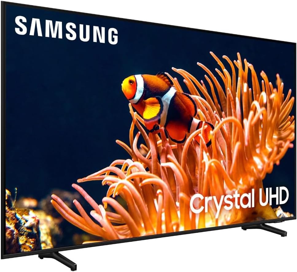Samsung 55-Inch Class DU8000 Series LED Cristal 4K UHD (2024) Smart Tizen TV AirSlim, HDR10+, Motion Xcelerator, Gaming Hub,Compatible with Alexa & Google Assistant UN55DU8000BXZA (Renewed)