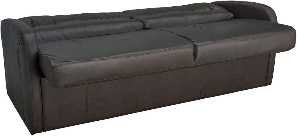 RecPro Charles 65' Jack Knife RV Sleeper Sofa with Arms | RV Furniture | Zero Wall Hugger (Chestnut)